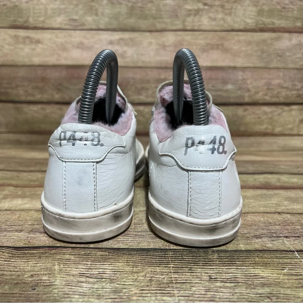 P448 Leather Faux Trim Low Sneakers